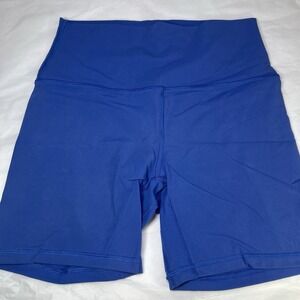 HeyNuts Women's Size 4/6 Teal Workout Yoga Biker Shorts W/Pockets NWOT